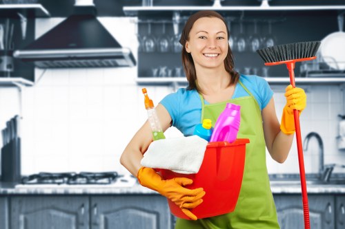 Local cleaners working in a SE16 apartment building