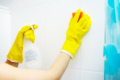 A local cleaning team working in a commercial property near Canada Water